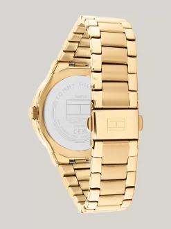 Zegarki*Tommy Hilfiger Pozłacany Jonowo Zegarek Z Kryształkami GOLD