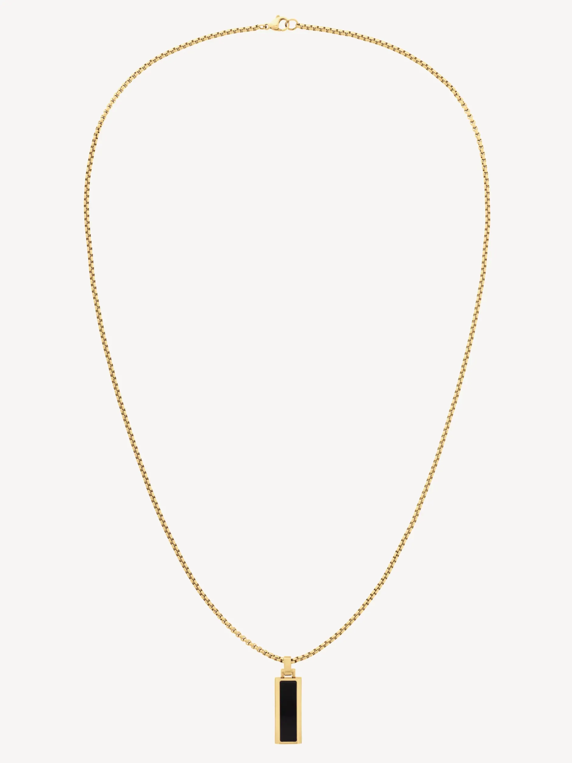 Biżuteria & Spinki Do Mankietów*Tommy Hilfiger Pozłacany Naszyjnik Z Onyksem GOLD