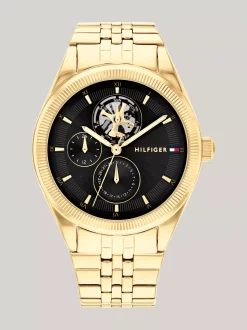 Zegarki*Tommy Hilfiger Pozłacany Zegarek W Kolorze Czarnym GOLD