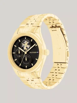 Zegarki*Tommy Hilfiger Pozłacany Zegarek W Kolorze Czarnym GOLD