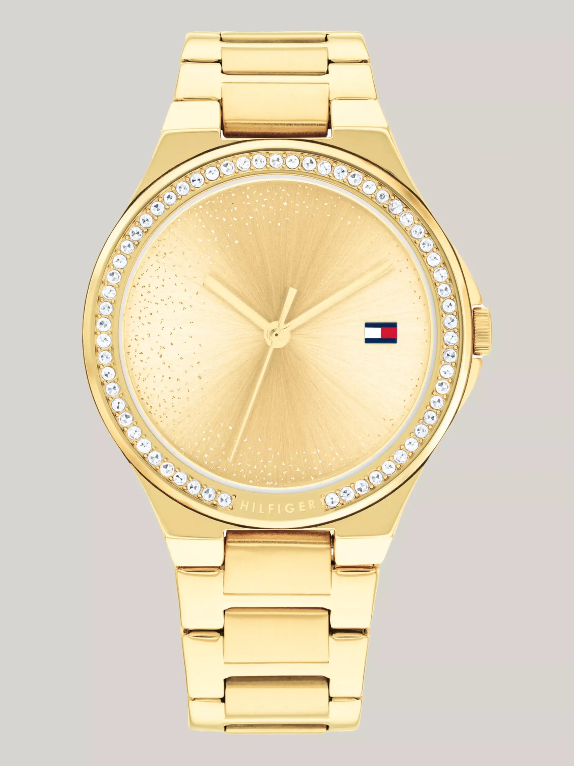 Zegarki*Tommy Hilfiger Pozłacany Zegarek Z Kryształkami GOLD