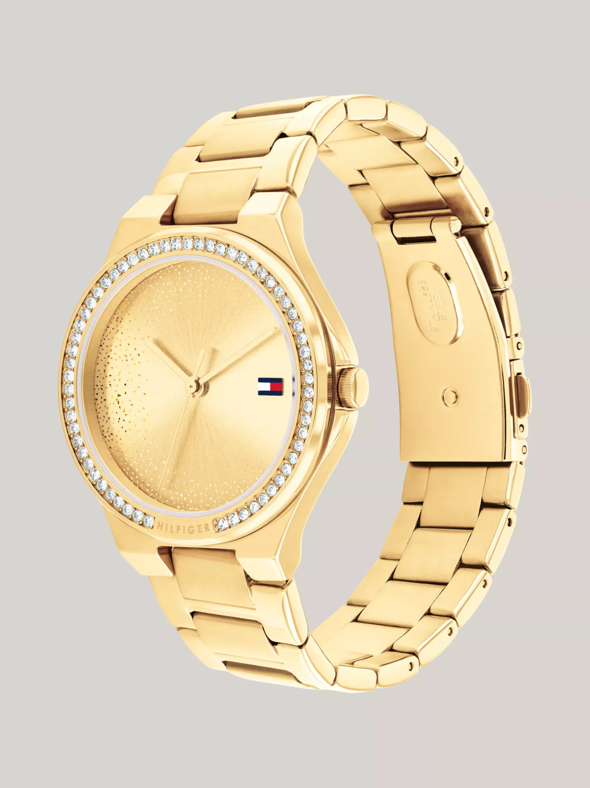 Zegarki*Tommy Hilfiger Pozłacany Zegarek Z Kryształkami GOLD