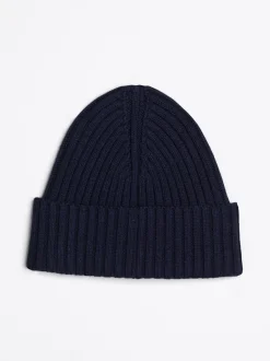 Czapki|Czapki I Szaliki*Tommy Hilfiger Prążkowana Czapka Typu Beanie Z Wełną I Logo SPACE BLUE
