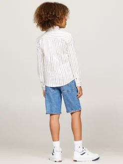 Koszule*Tommy Hilfiger Prążkowana Koszula O Regularnym Kroju ANCIENT WHITE