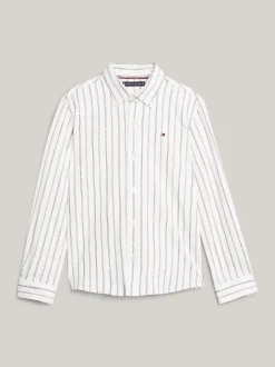 Koszule*Tommy Hilfiger Prążkowana Koszula O Regularnym Kroju ANCIENT WHITE