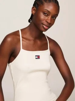 Sukienki*Tommy Hilfiger Prążkowana Sukienka Maxi O Fasonie Bodycon NEWSPRINT