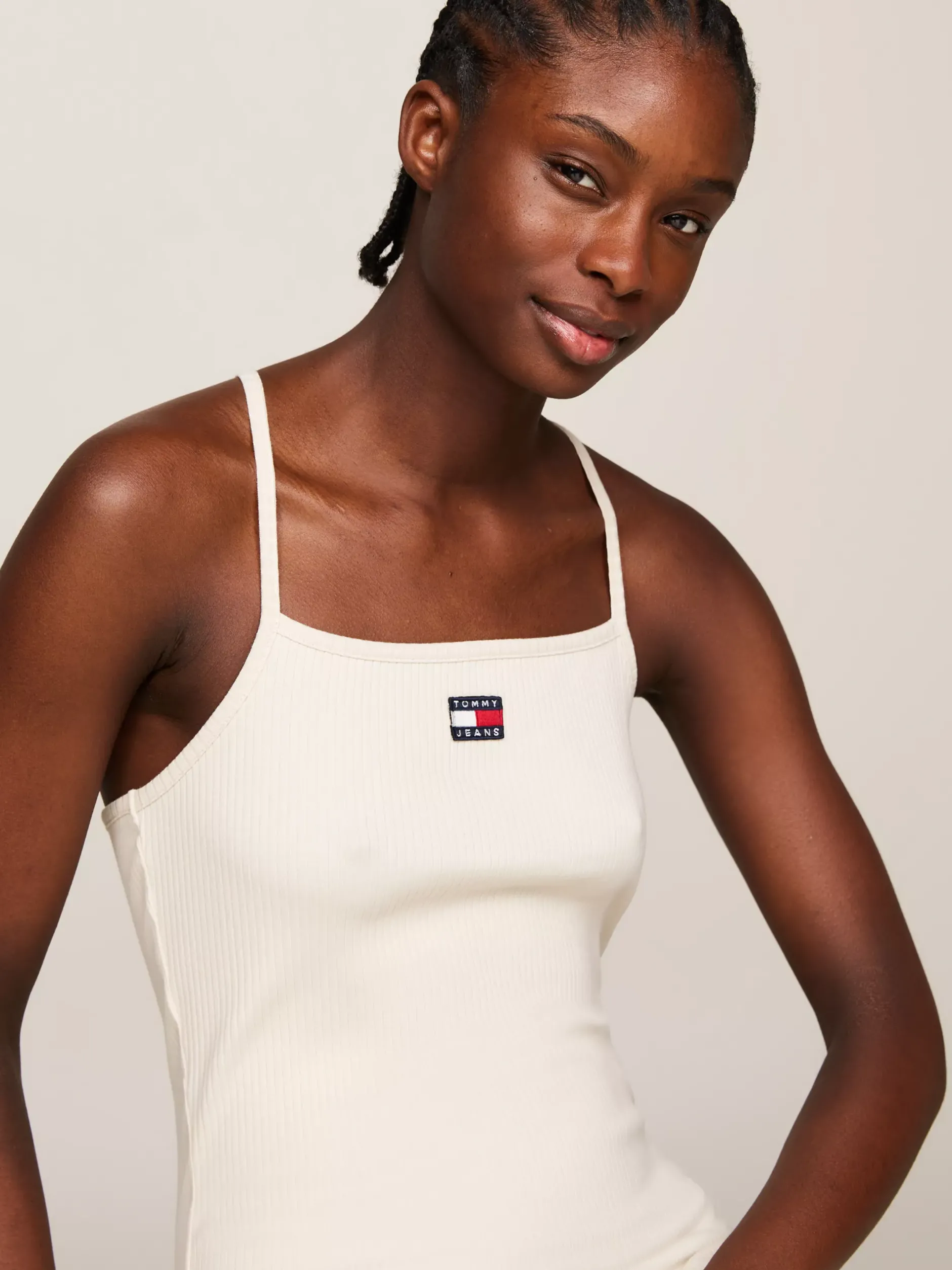 Sukienki*Tommy Hilfiger Prążkowana Sukienka Maxi O Fasonie Bodycon NEWSPRINT