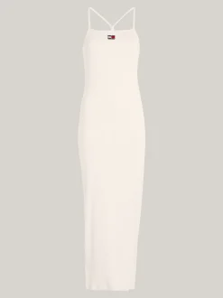 Sukienki*Tommy Hilfiger Prążkowana Sukienka Maxi O Fasonie Bodycon NEWSPRINT