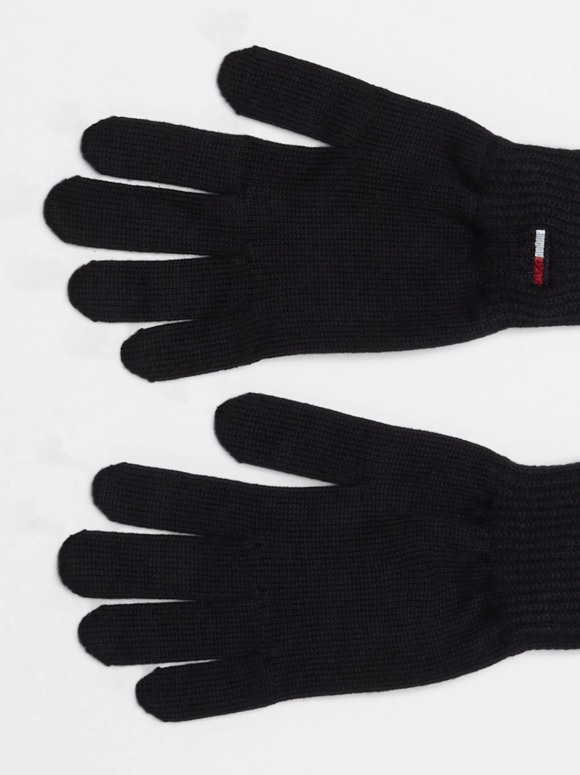 Rękawiczki|Czapki I Szaliki*Tommy Hilfiger Prążkowane Rękawiczki Z Podłużną Flagą BLACK