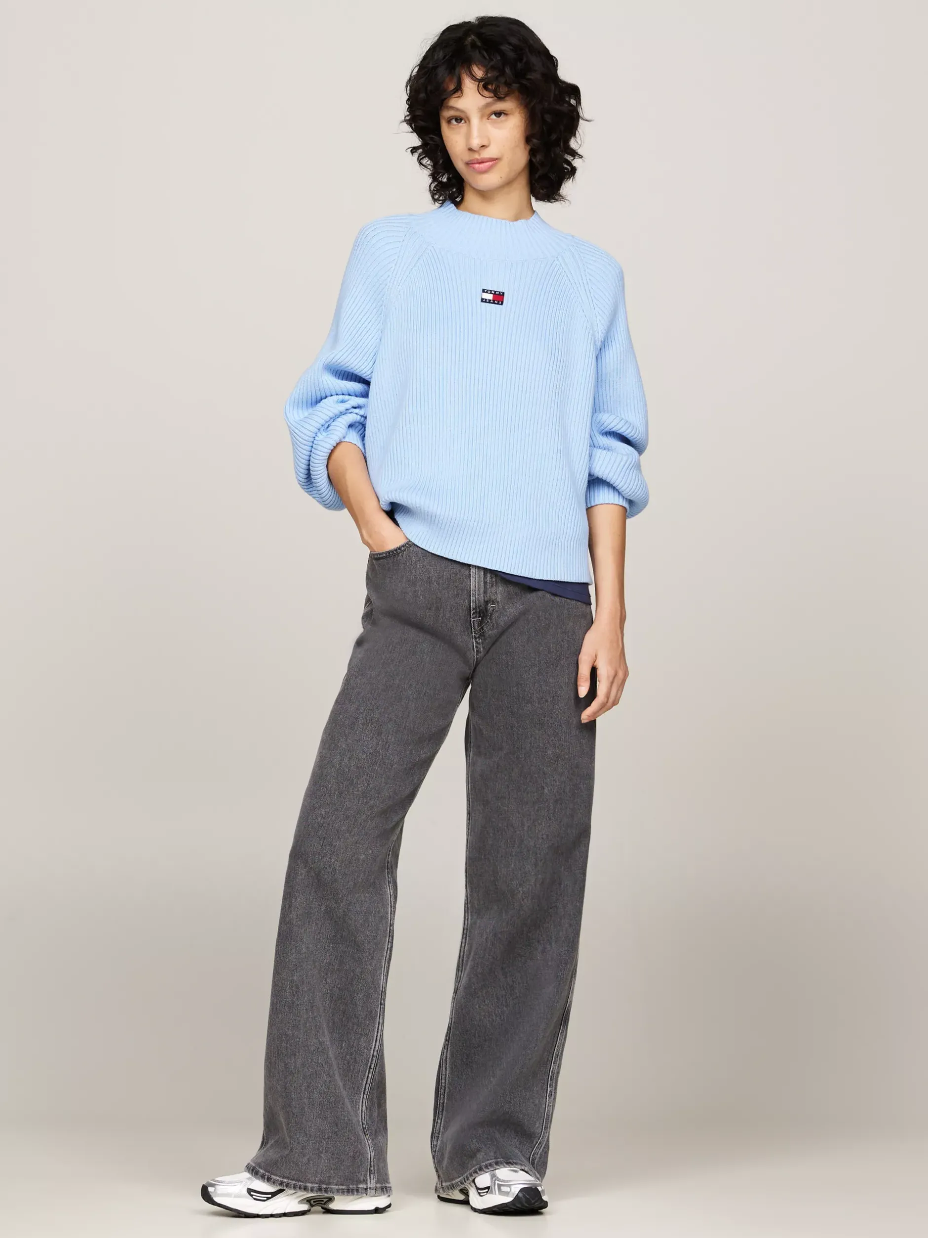 Swetry|Dzianina*Tommy Hilfiger Prążkowany Sweter O Pudełkowym Kroju VESSEL BLUE