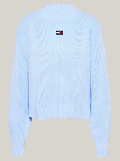 Swetry|Dzianina*Tommy Hilfiger Prążkowany Sweter O Pudełkowym Kroju VESSEL BLUE