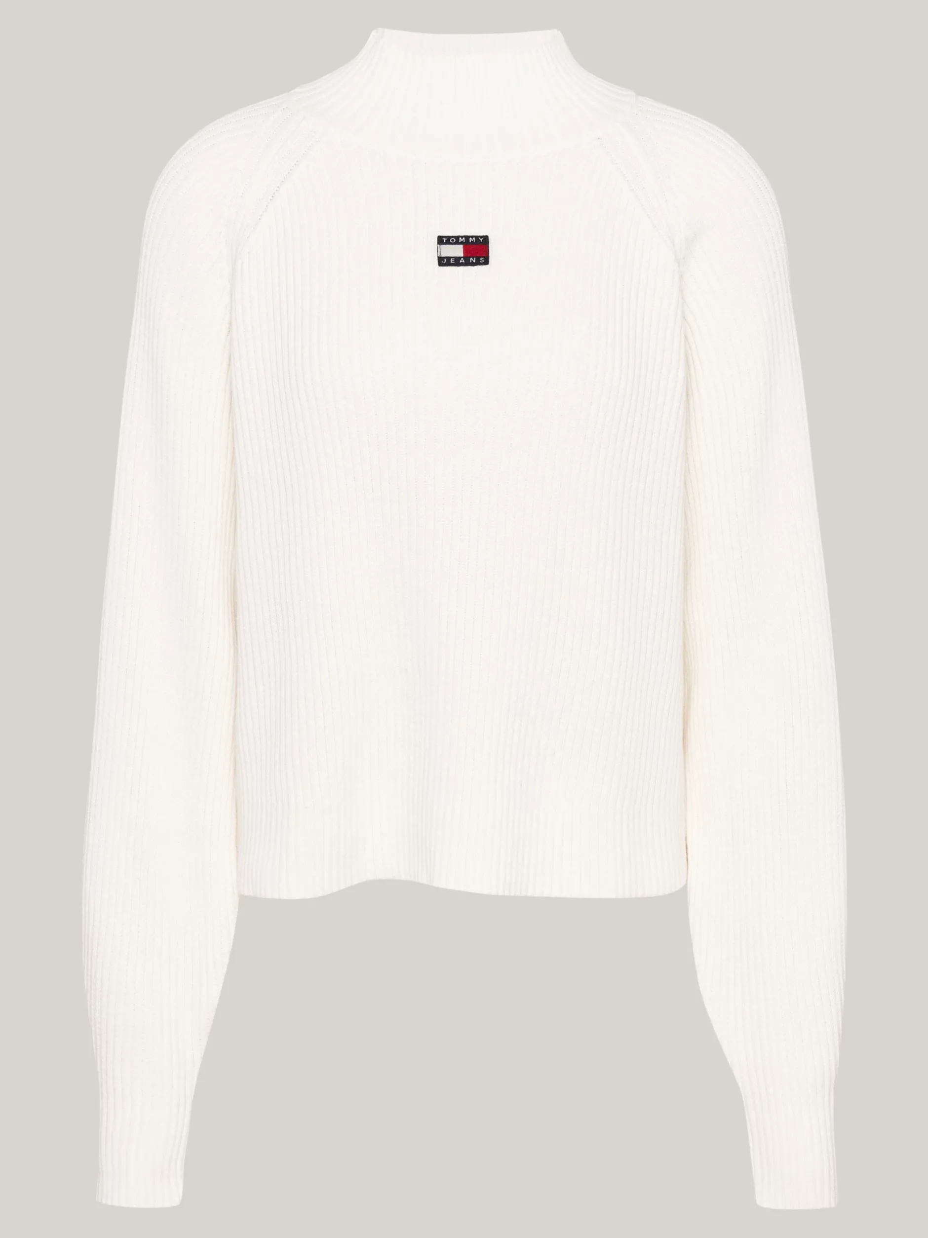 Swetry|Dzianina*Tommy Hilfiger Prążkowany Sweter O Pudełkowym Kroju ANCIENT WHITE