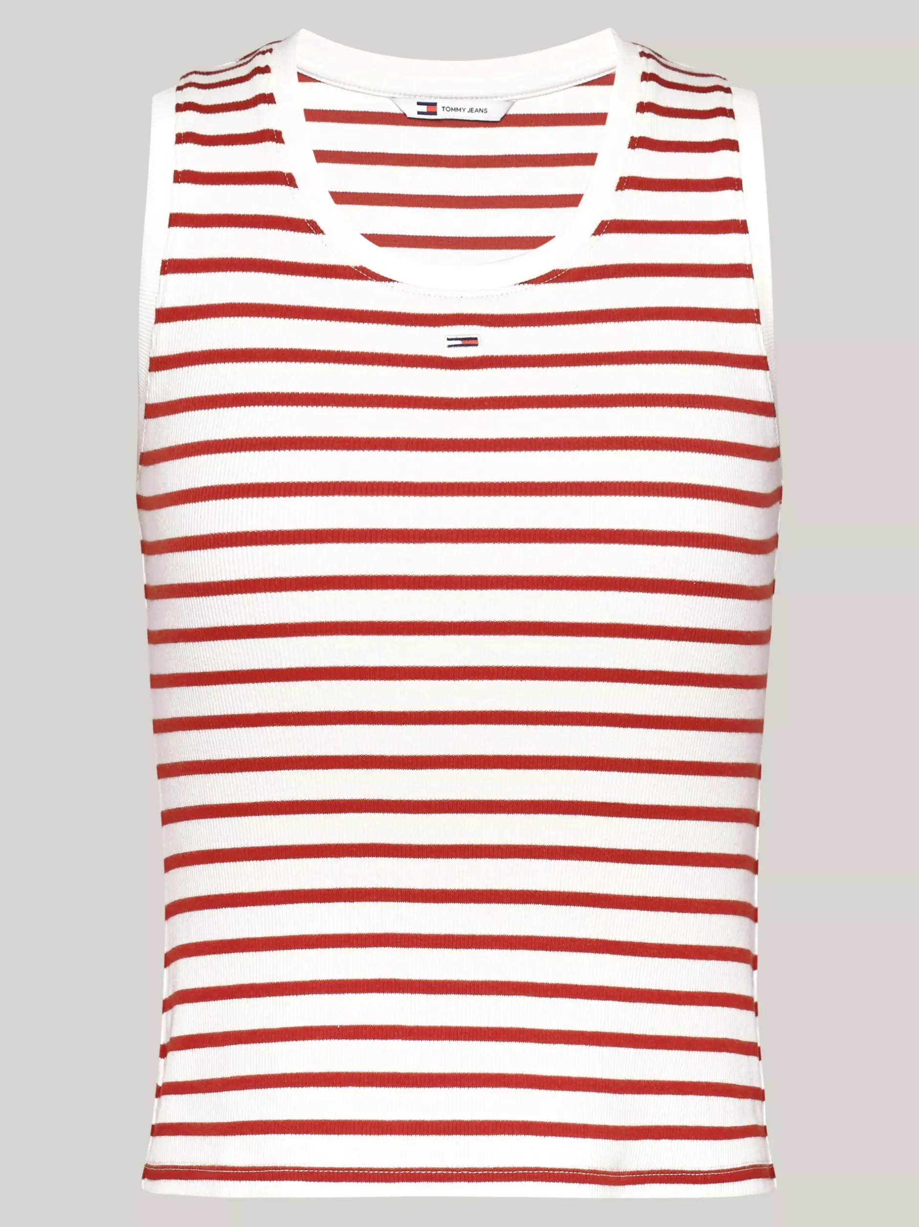 T-Shirty*Tommy Hilfiger Prążkowany Top Bez Rękawów W Bretońskie Paski REGATTA RED / MULTI
