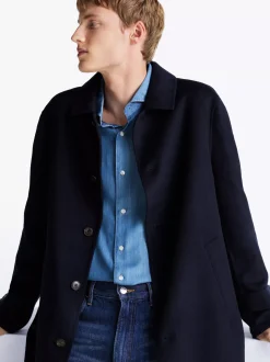 Kurtki & Płaszcze*Tommy Hilfiger Prochowiec Smart Casual O Wydłużonym Kroju DESERT SKY