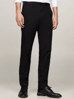 Spodnie*Tommy Hilfiger Proste Chinosy 1985 Collection Z Bawełny Pima Ze Stretchem BLACK