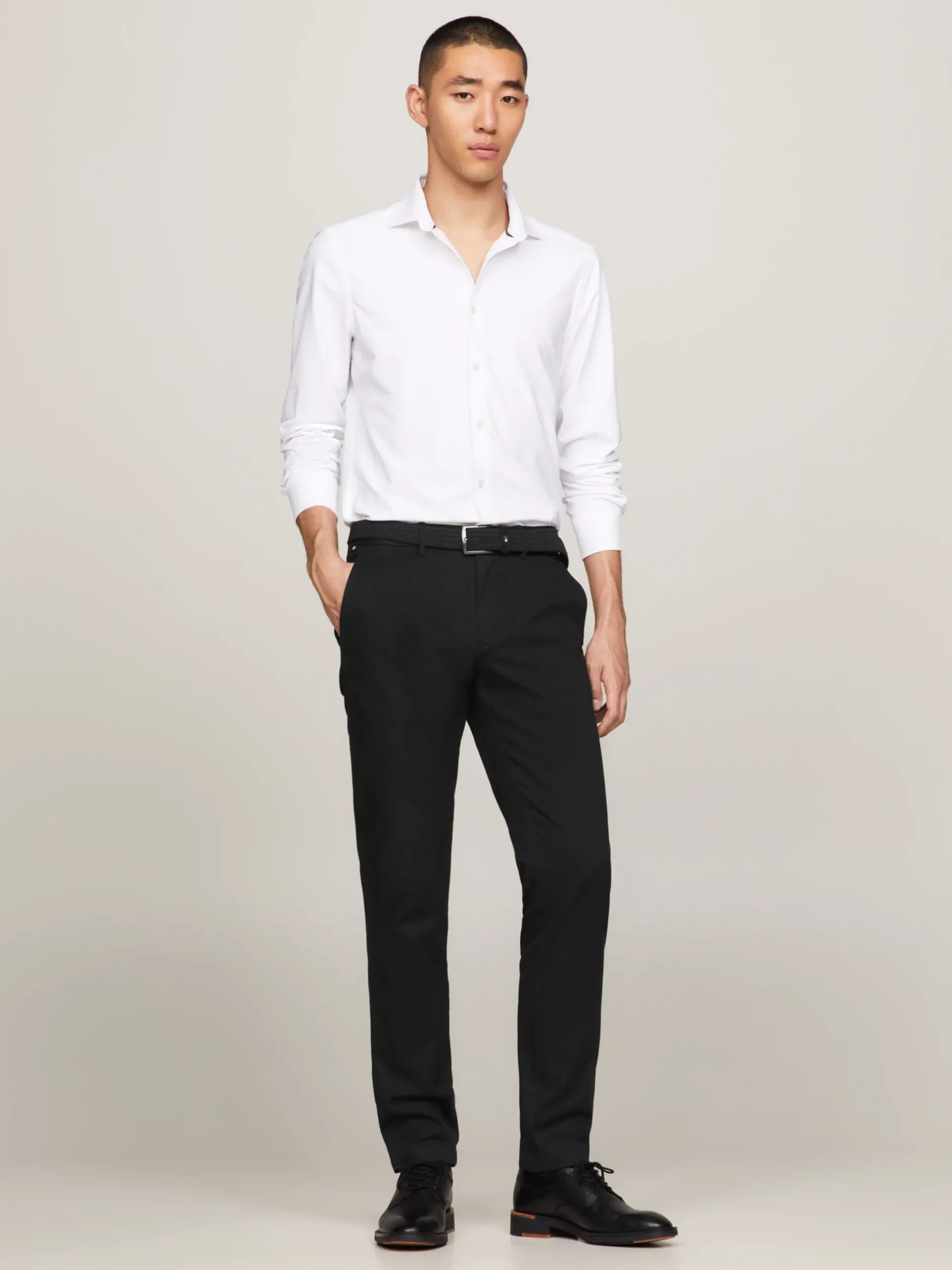 Spodnie*Tommy Hilfiger Proste Chinosy 1985 Collection Z Bawełny Pima Ze Stretchem BLACK