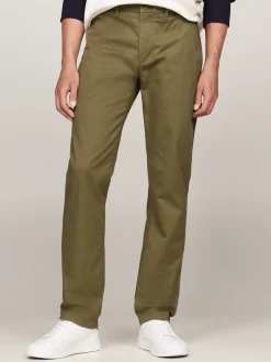 Spodnie*Tommy Hilfiger Proste Chinosy 1985 Collection Z Bawełny Pima Ze Stretchem UTILITY OLIVE