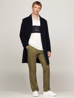 Spodnie*Tommy Hilfiger Proste Chinosy 1985 Collection Z Bawełny Pima Ze Stretchem UTILITY OLIVE