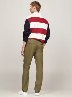 Spodnie*Tommy Hilfiger Proste Chinosy 1985 Collection Z Bawełny Pima Ze Stretchem UTILITY OLIVE