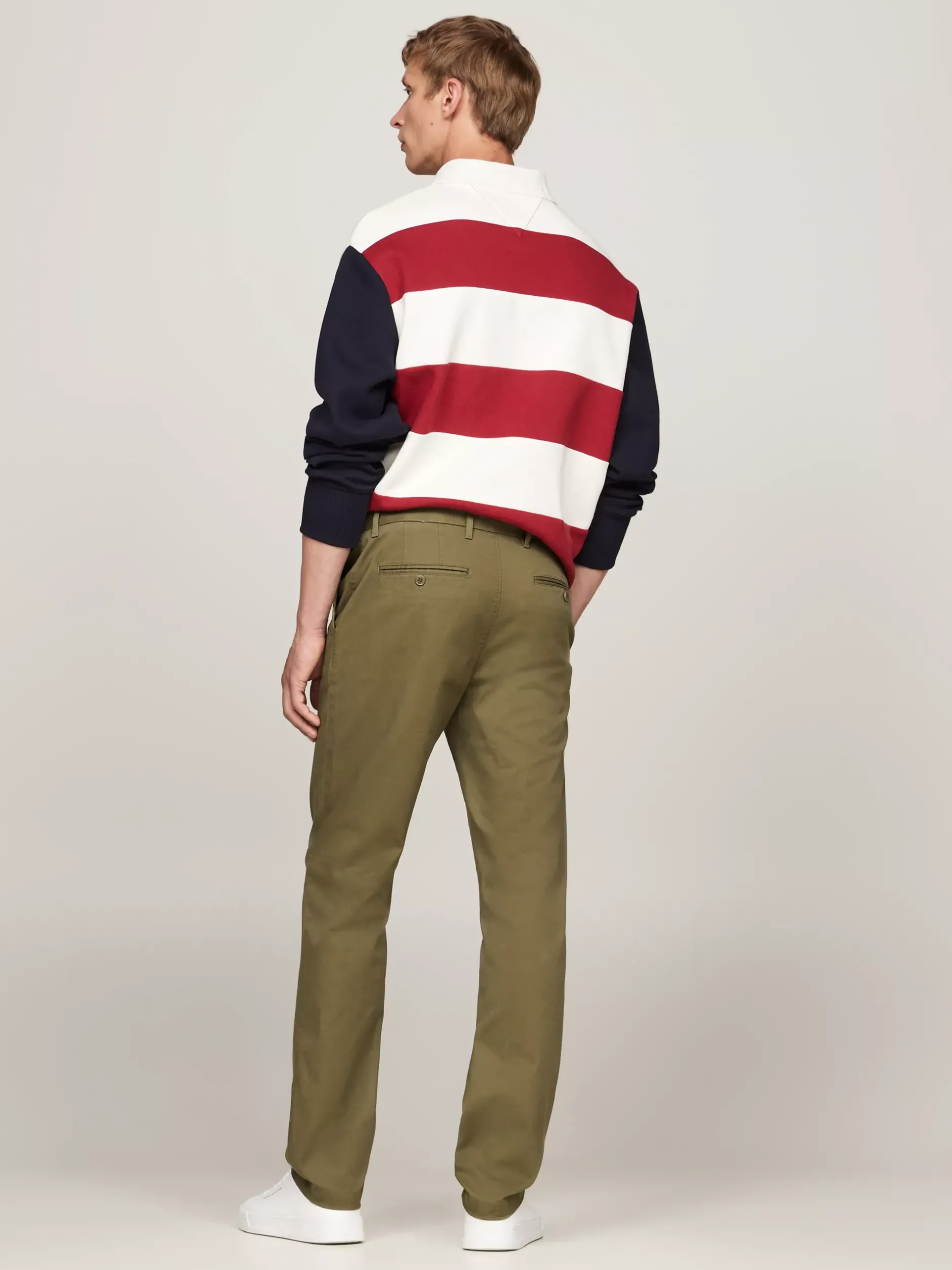 Spodnie*Tommy Hilfiger Proste Chinosy 1985 Collection Z Bawełny Pima Ze Stretchem UTILITY OLIVE