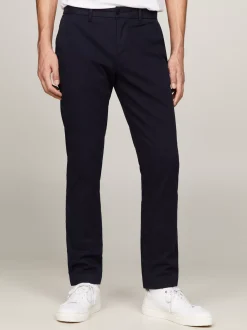 Spodnie*Tommy Hilfiger Proste Chinosy Denton Essential Z Diagonalu DESERT SKY