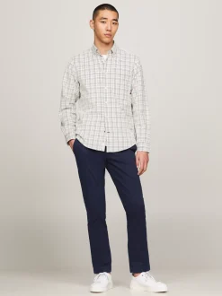 Spodnie*Tommy Hilfiger Proste Chinosy Denton Essential Z Diagonalu DESERT SKY