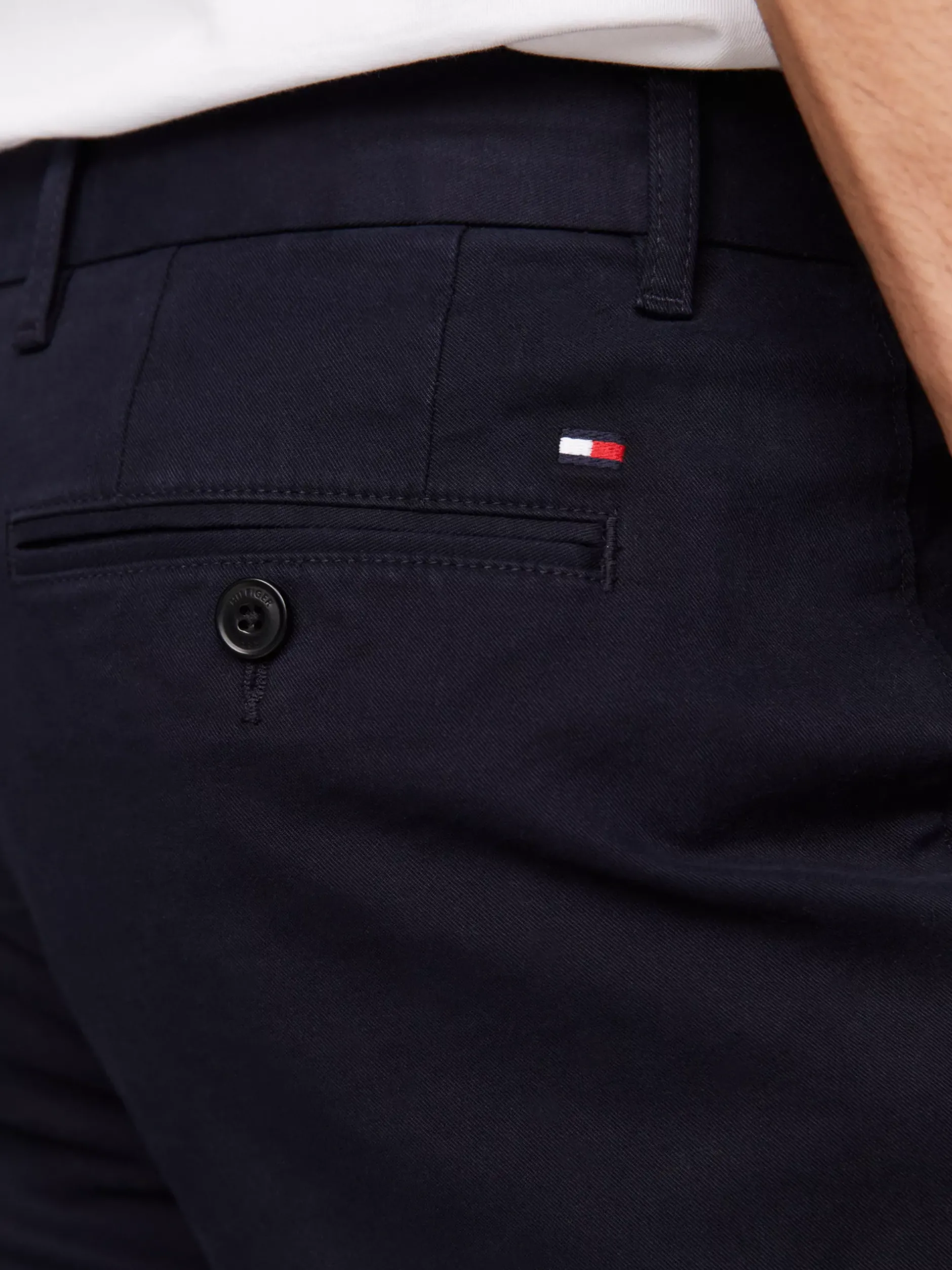 Spodnie*Tommy Hilfiger Proste Chinosy Denton Essential Z Diagonalu DESERT SKY