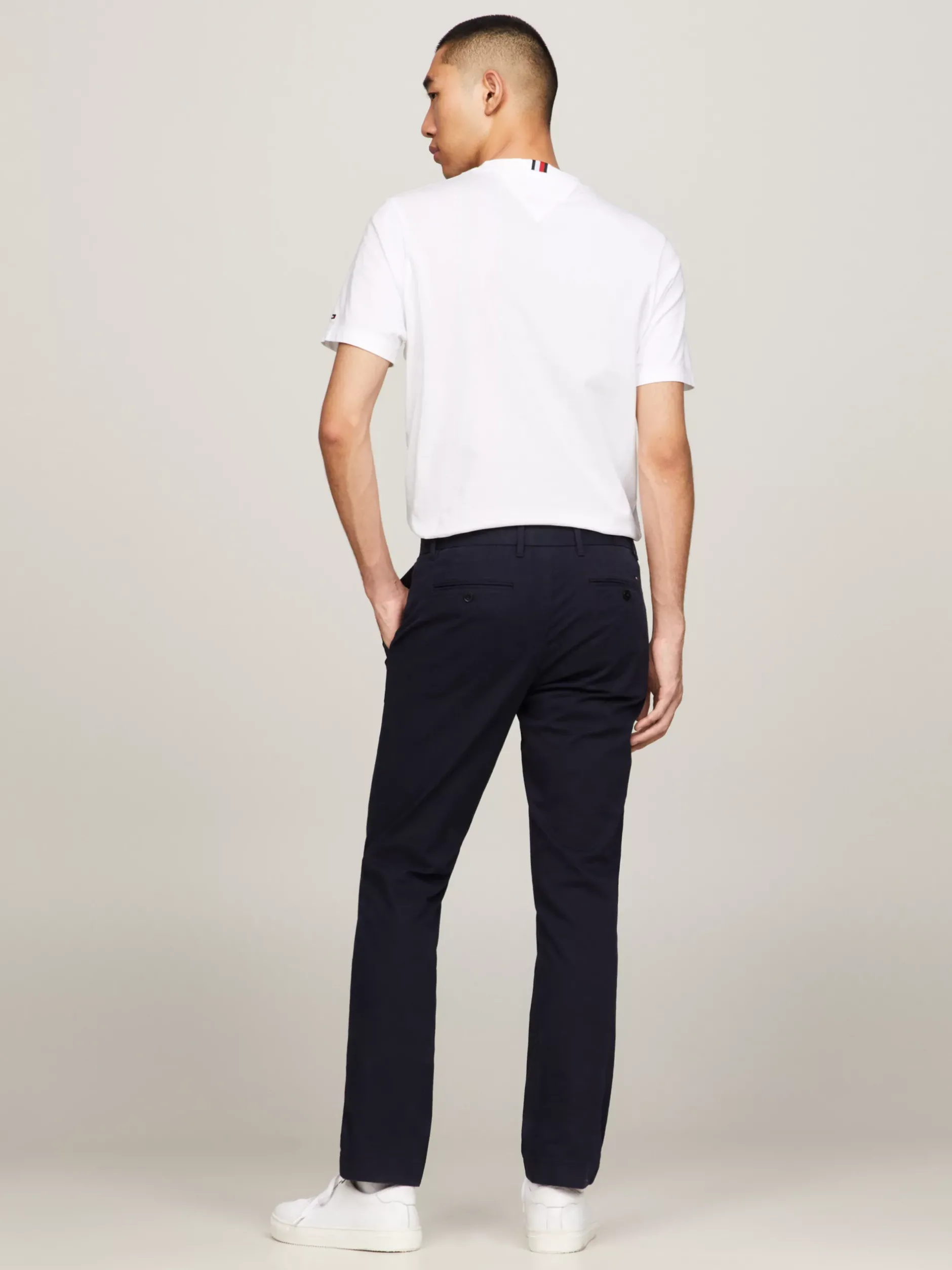 Spodnie*Tommy Hilfiger Proste Chinosy Denton Essential Z Diagonalu DESERT SKY