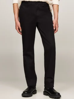 Spodnie*Tommy Hilfiger Proste Chinosy Denton Z Bawełny Ze Stretchem BLACK