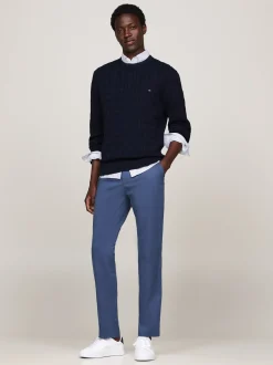 Spodnie*Tommy Hilfiger Proste Chinosy Denton Z Bawełny Ze Stretchem AEGEAN SEA