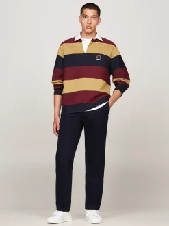 Spodnie*Tommy Hilfiger Proste Chinosy Denton Z Bawełny Ze Stretchem DESERT SKY