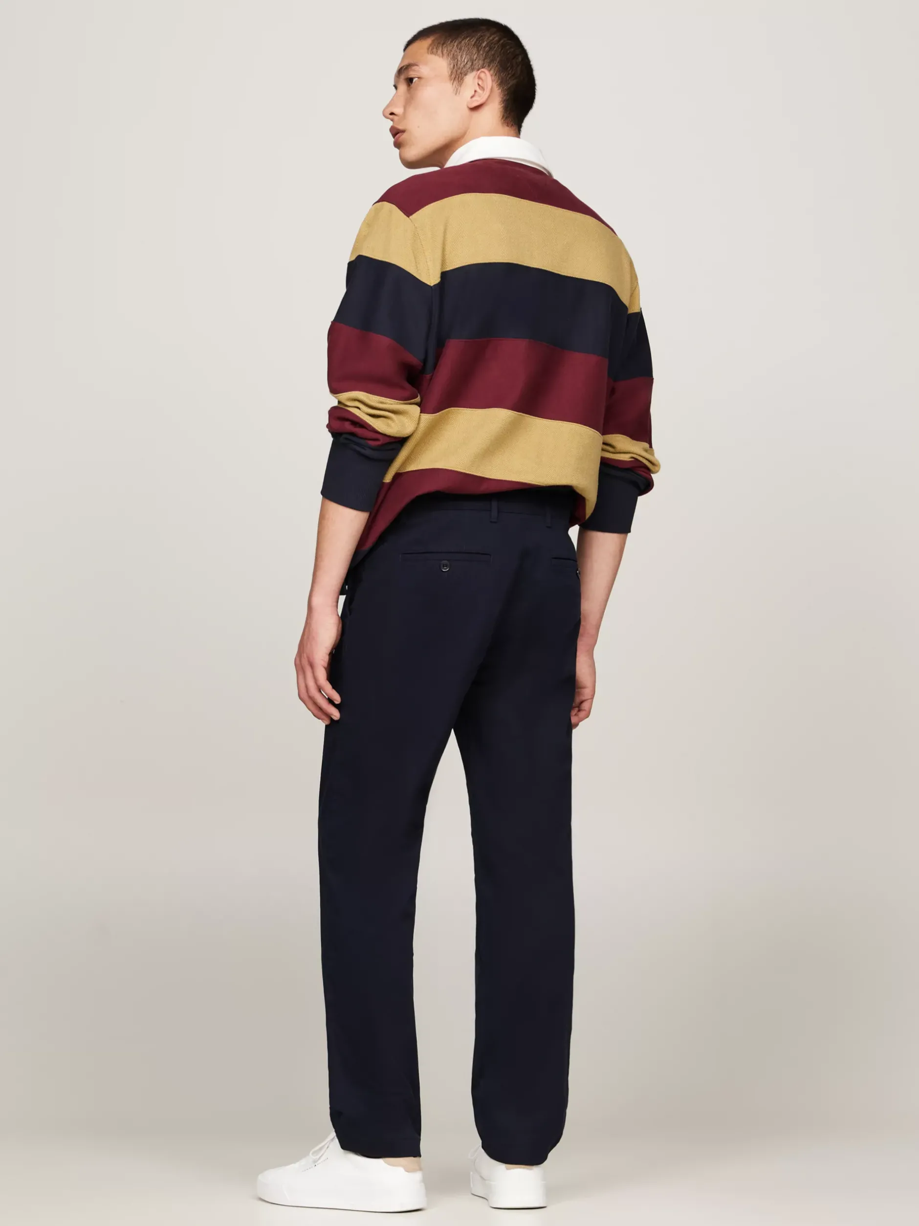 Spodnie*Tommy Hilfiger Proste Chinosy Denton Z Bawełny Ze Stretchem DESERT SKY