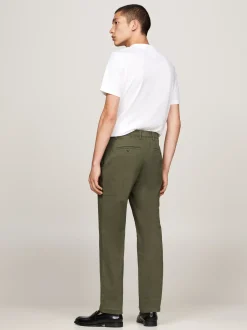 Spodnie*Tommy Hilfiger Proste Chinosy Denton Z Bawełny Ze Stretchem ARMY GREEN