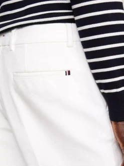 Spodnie*Tommy Hilfiger Proste Chinosy Smart Casual Z Bawełny ECRU