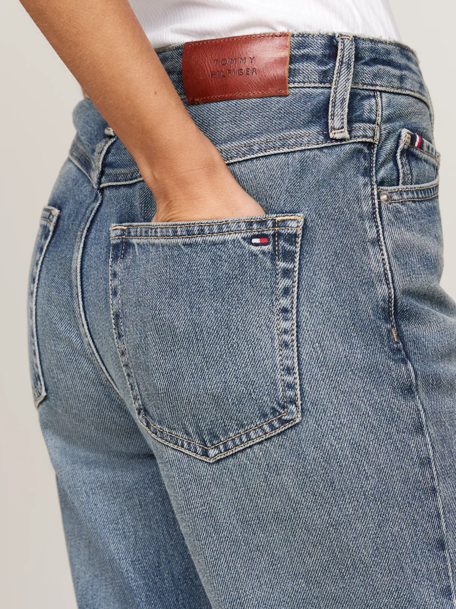 Jeansy*Tommy Hilfiger Proste Jeansy Do Kostki Z Wysokim Stanem PAT