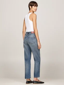 Jeansy*Tommy Hilfiger Proste Jeansy Do Kostki Z Wysokim Stanem PAT