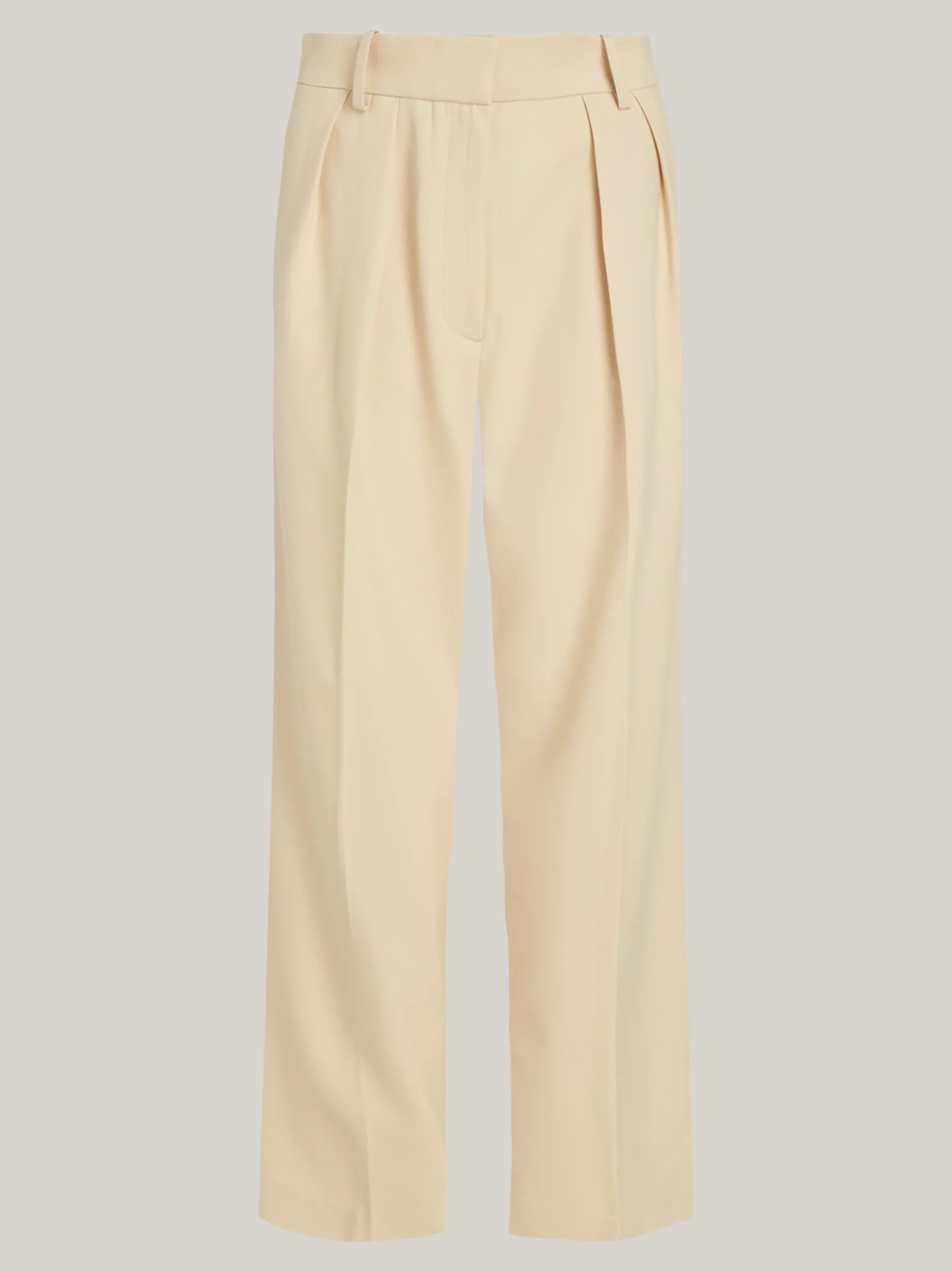 Spodnie*Tommy Hilfiger Proste Spodnie Z Zaszewkami COUNTRY IVORY