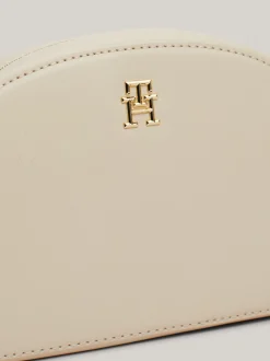 Torebki Na Pasku*Tommy Hilfiger Prostokątna Torebka Na Ramię Z Logo Na Pasku CLASSIC BEIGE
