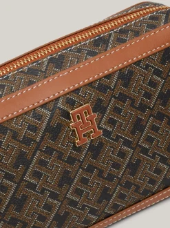 Torebki Na Pasku*Tommy Hilfiger Prostokątna Torebka TH Monoplay BLACK / TAN MIX