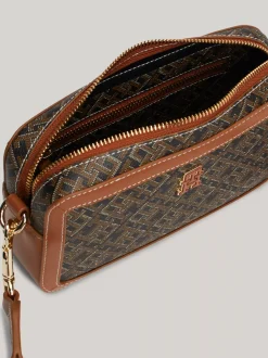 Torebki Na Pasku*Tommy Hilfiger Prostokątna Torebka TH Monoplay BLACK / TAN MIX