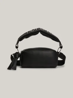 Torby Na Ramię*Tommy Hilfiger Prostokątna Torebka Z Metalowym Logo Na Pasku BLACK