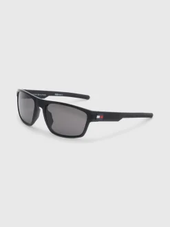 Okulary Przeciwsłoneczne*Tommy Hilfiger Prostokątne Okulary Przeciwsłoneczne MATTE BLACK GREY