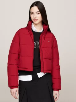 Kurtki & Płaszcze*Tommy Hilfiger Puchowa Kurtka Na Zamek O Skróconym Kroju REGATTA RED