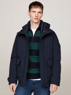 Kurtki & Płaszcze*Tommy Hilfiger Puchowa Kurtka Rockie Z Kapturem DESERT SKY