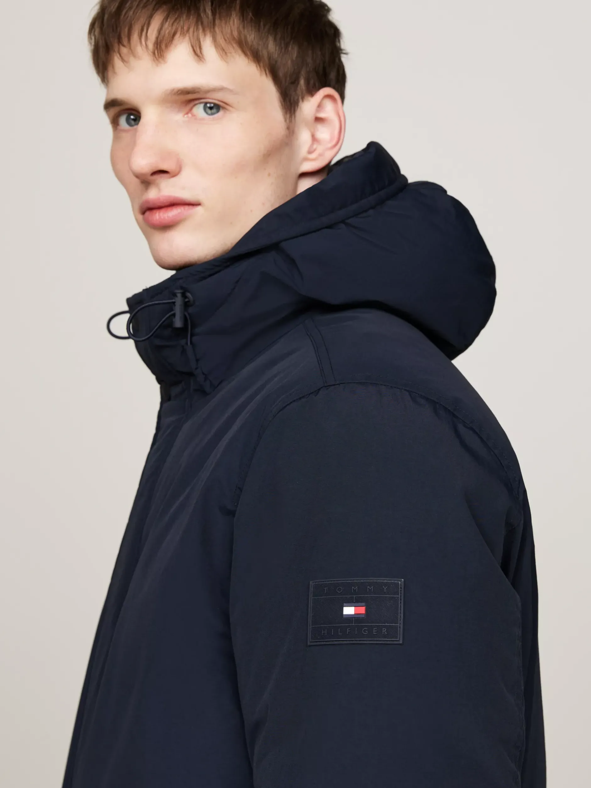 Kurtki & Płaszcze*Tommy Hilfiger Puchowa Kurtka Rockie Z Kapturem DESERT SKY