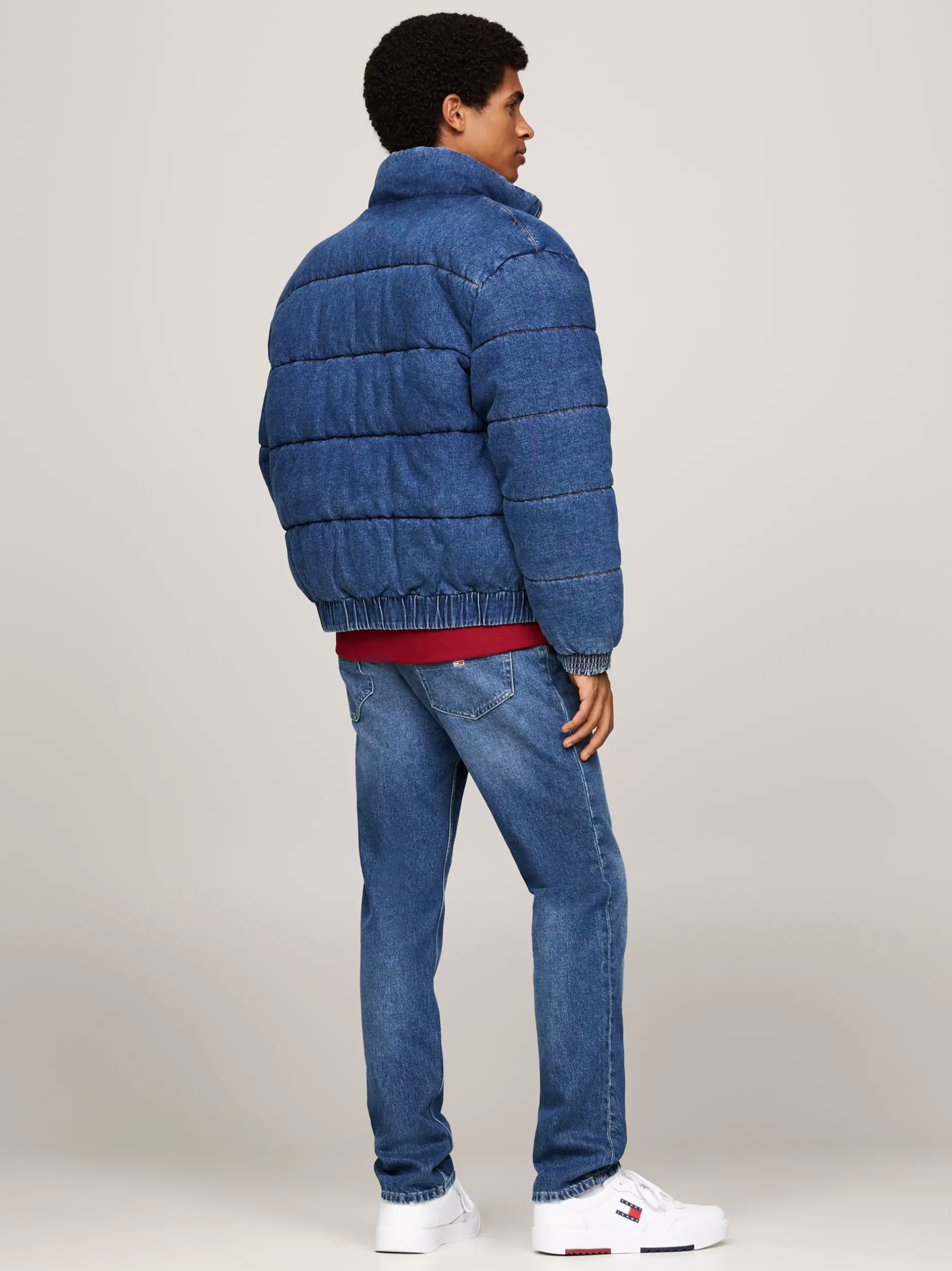 Kurtki & Płaszcze*Tommy Hilfiger Puchowa Kurtka Z Denimu Z Logo DENIM MEDIUM