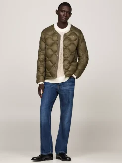 Kurtki & Płaszcze*Tommy Hilfiger Puchowa Kurtka Z Falowanym Pikowaniem ARMY GREEN
