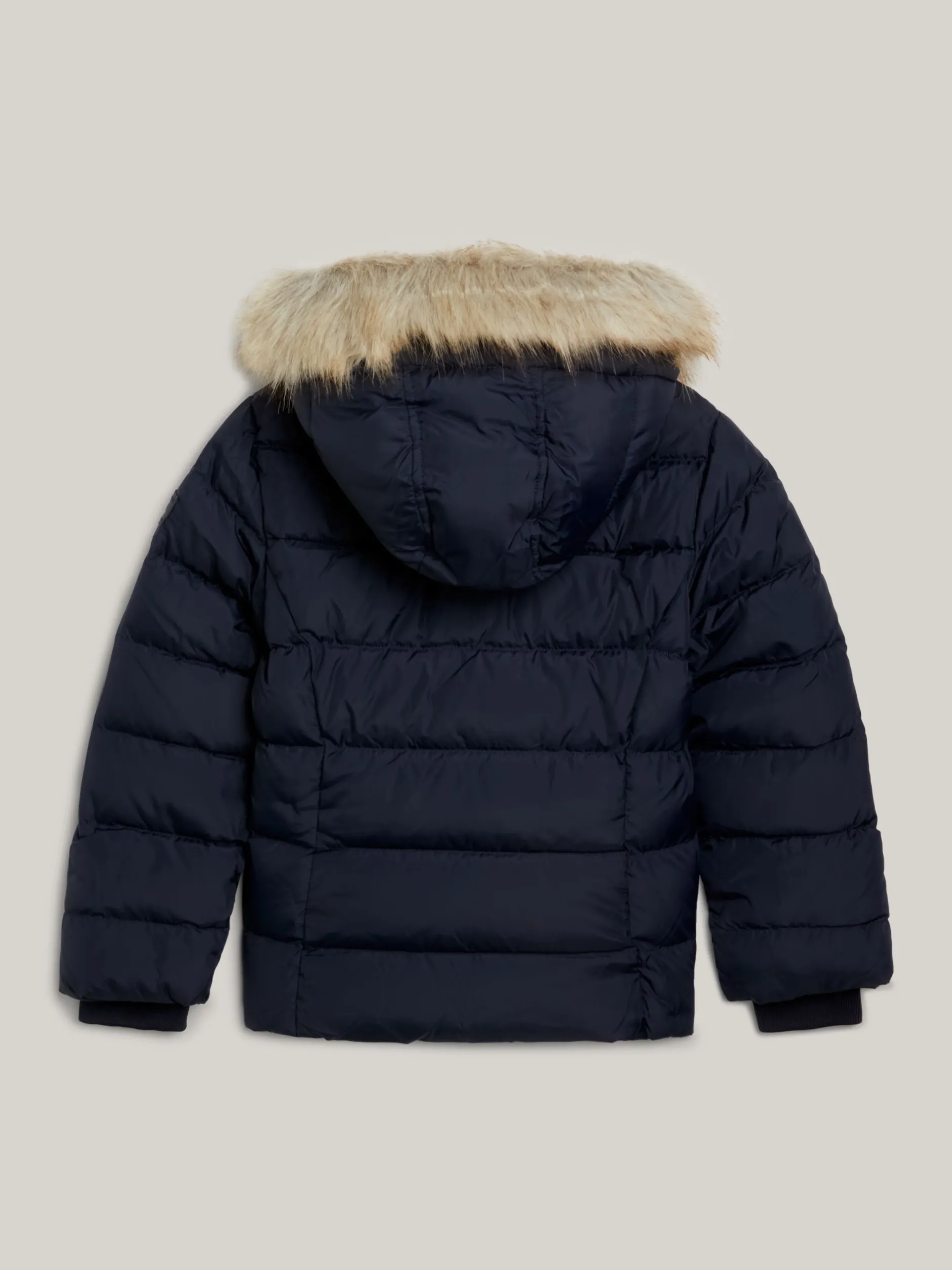 Kurtki I Płaszcze*Tommy Hilfiger Puchowa Kurtka Z Kapturem Ze Sztucznym Futrem DESERT SKY