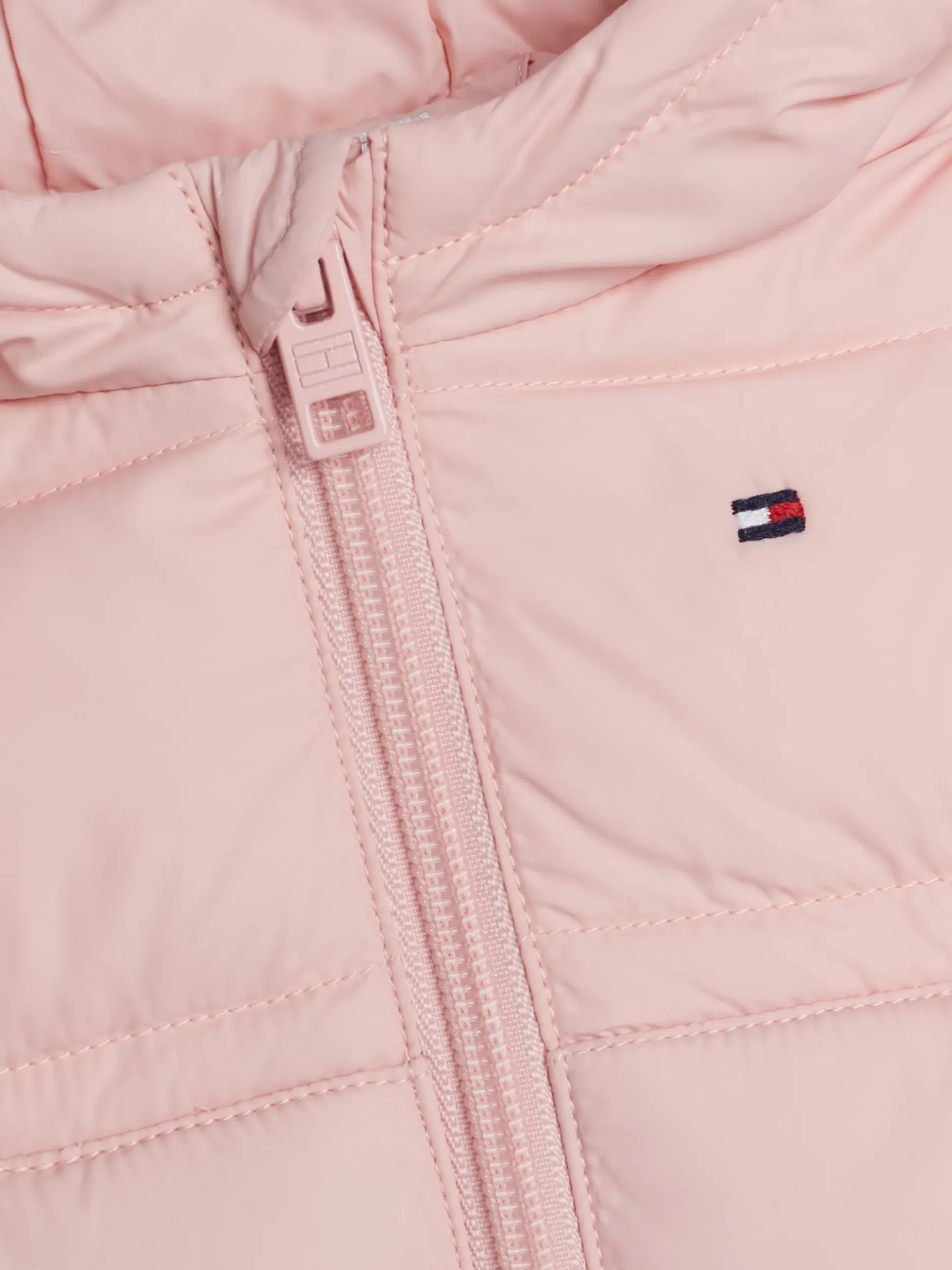 Dziewczynki|Chłopcy*Tommy Hilfiger Puchowa Kurtka Z Kapturem SOFT ROSE