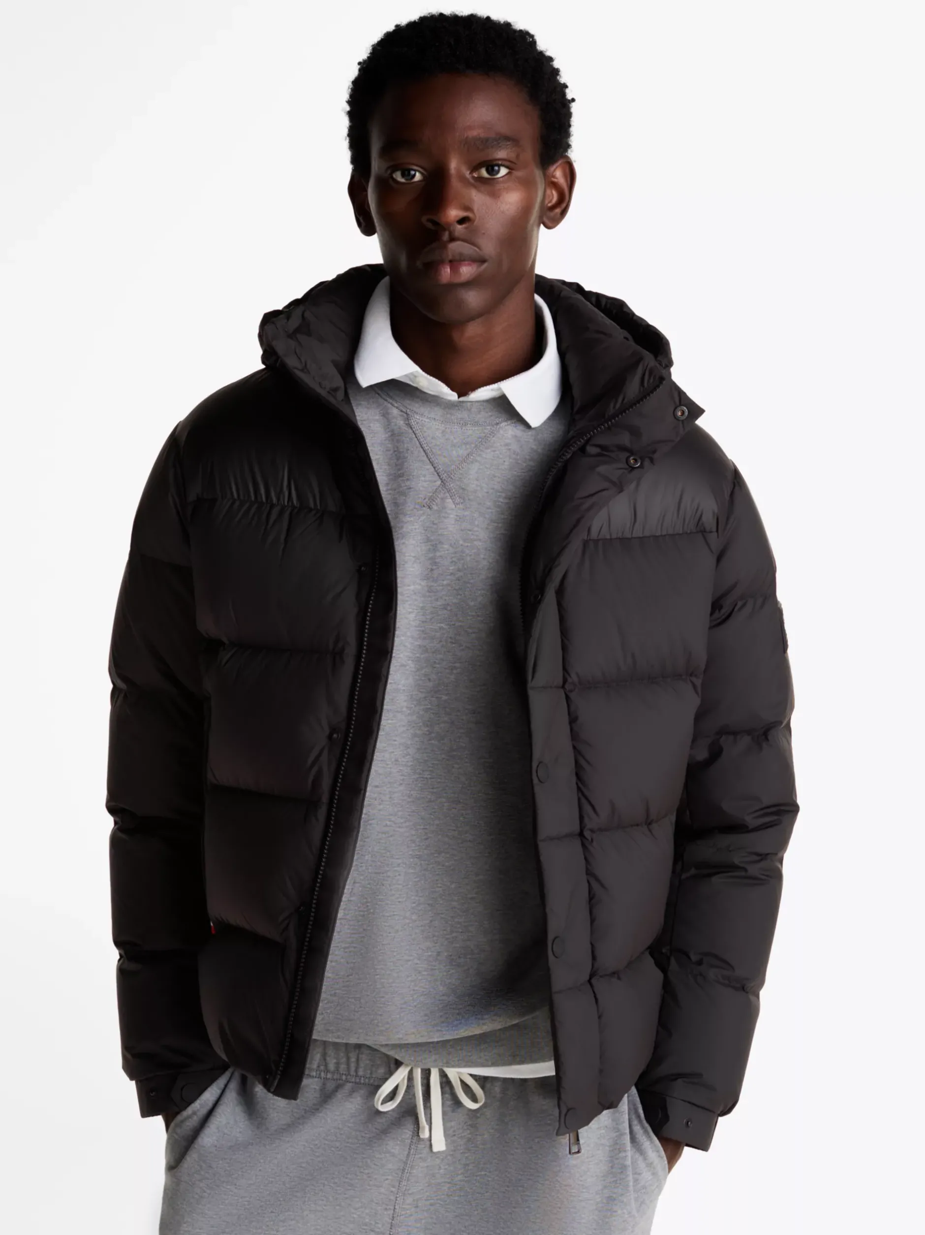 Kurtki & Płaszcze*Tommy Hilfiger Puchowa Kurtka Z Kapturem BLACK